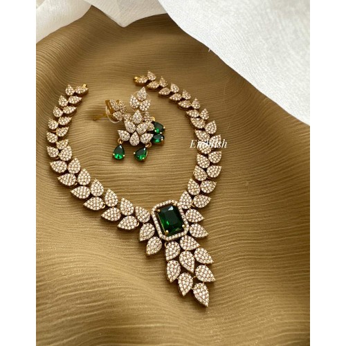 AD Double Leaf Neckpiece - Green