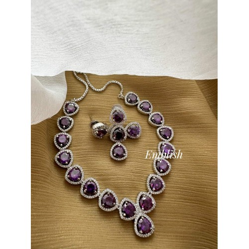 AD Royal Small Droplet Short Neckpiece - Purple