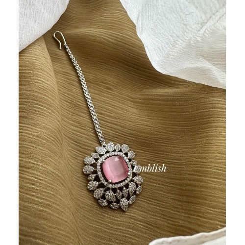 AD Flower Leaf Tikka - Pastel Pink