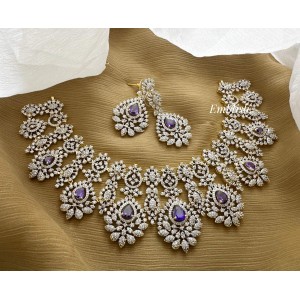 Grand AD Flower Chandelier Neckpiece - Purple