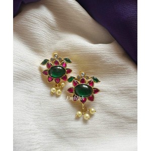 Kundan Jadau Flower Leaf Bugadi Earrings