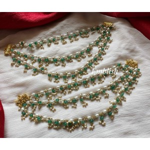 Royal Rice Pearl Pastel Green Bead Layer Earchain