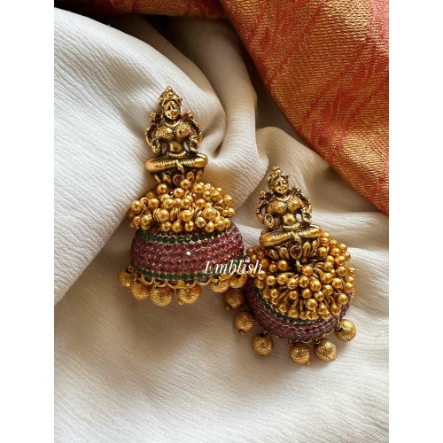 Matte Lakshmi Gold Bunch Jhumka