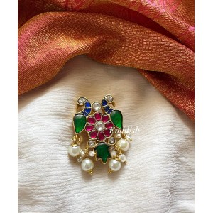 Kundan Jadau  flower Peacock Juda Pin Pearl Hair Choti - Pearl Beads