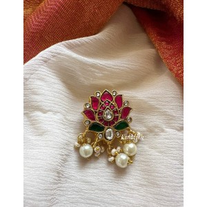 Kundan Jadau Lotus  Juda Pin Pearl Hair Choti - Pearl beads