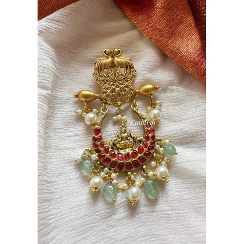 Royal Kundan Jadau Lakshmi Juda Pin l Hair Choti - Pastel Beads