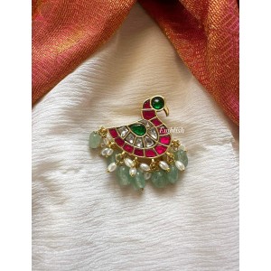 Kundan Jadau Swan Juda Pin Pearl Hair Choti - Pastel Beads