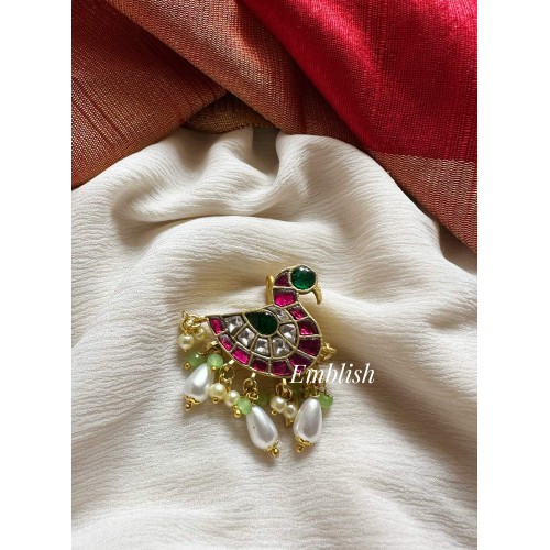 Kundan Jadau Swan cut work Juda Pin Pearl Hair Choti - Small Pastel beads