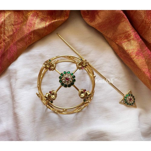 Kundan Jadau Peacock Bun Cage Hair Accecories