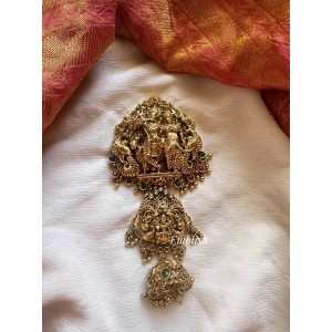 Antique Krishna Radha Lakshmi Hair Choti - Gold Beads