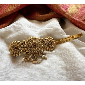 Kemp Flower Rice Pearl Drop Hair Clip  