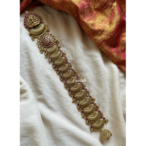 Antique Lakshmi Kemp Flower Gold Drops Hair Choti