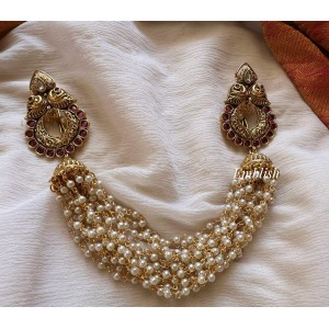 Royal Antique Kemp Double Peacock Pearl Hair Choti