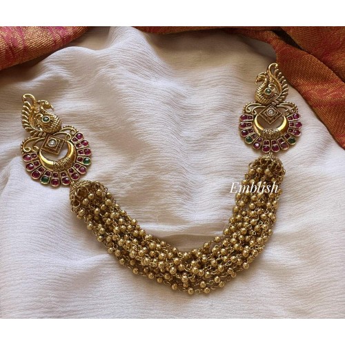 Royal Antique Kemp Annam Flower Gold Bead Hair Choti