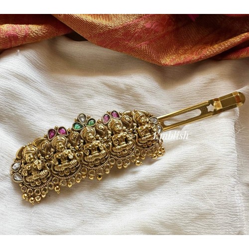 Antique Kemp Lakshmi Hair Clip - Gold Beads