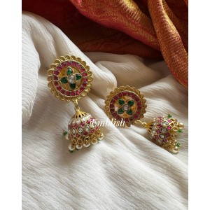 Kundan Jadau Flower Chakra Small Jhumka