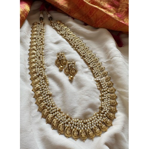 Antique Lakshmi Coin Pearl Bunch Neckpiece