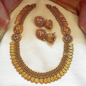 Lakshmi Coin Peacock Motif kemp  Neckpiece