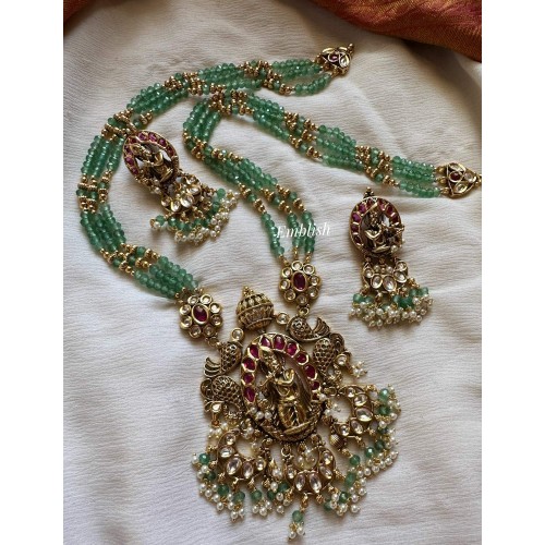 Royal Antique Kemp Krishna Pendant Pearl Mala Neckpiece