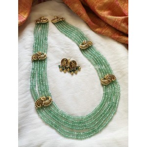 Antique Peacock Layer Green Beads Neckpiece