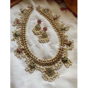 Antique Kemp Flower Drop Guttapusalu Long Neckpiece