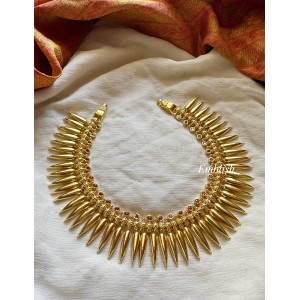 Gold alike Kerala Spike Traditional Short Neckpiece