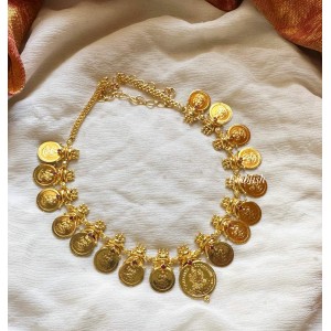 Gold alike Lakshmi Coin Short Neckpiece