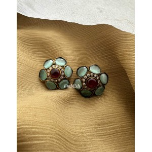 Elegant AD Flower Stud - Pastel Blue