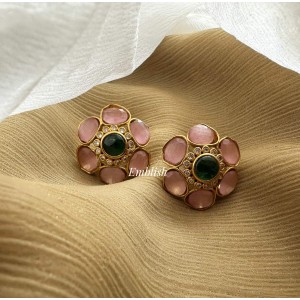 Elegant AD Flower Stud - Pastel Pink