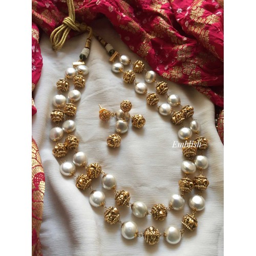 Double layer antique pearl mala 