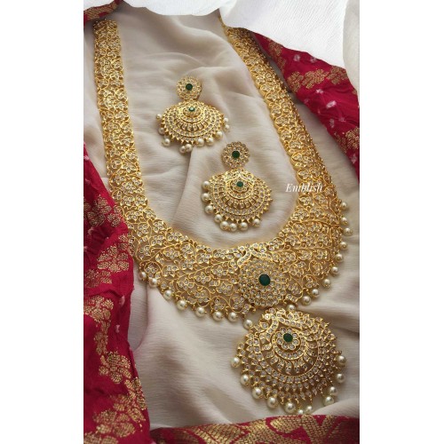 AD stones non idol Gold finish Bridal haram