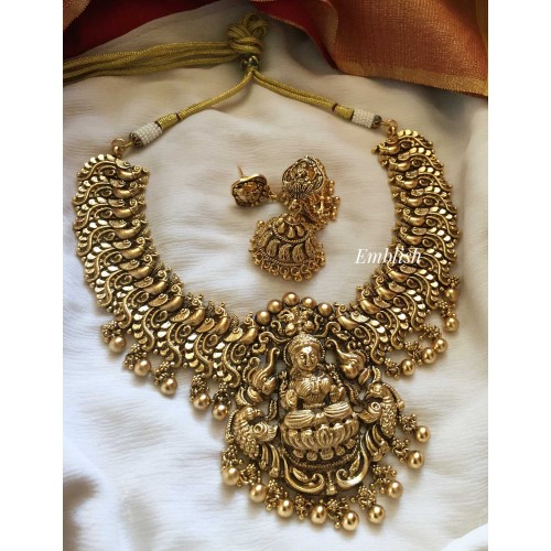 Antique Gold alike Lakshmi Haathi Neckpiece