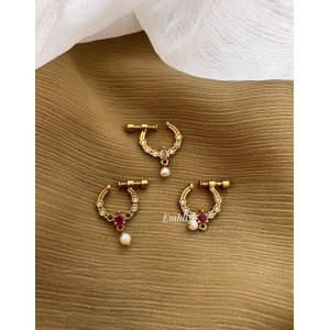 AD Thilak Pearl Drop Nose Ring