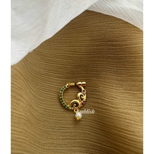 Gold AD Peacock Nose Ring