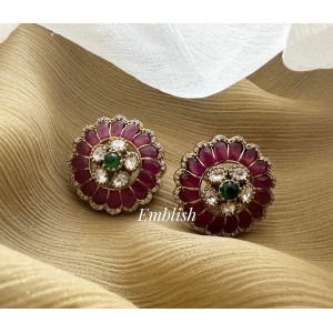 Victorian Kemp Flower  Stud - Red