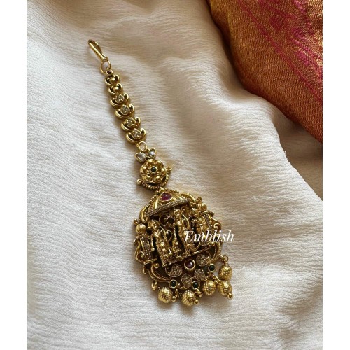 Antique Ram Parivar Tikka - Gold Drops