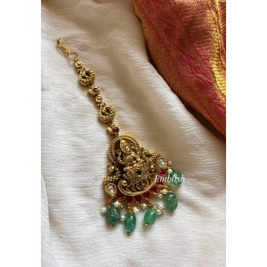 Kundan Jadau Lakshmi Tikka - Pastel Bead