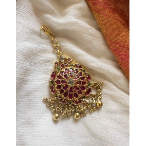 Antique Kemp Flower Tikka - Gold Beads