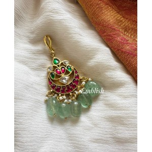 Kundan Jadau Peacock Tikka - Pastel Beads