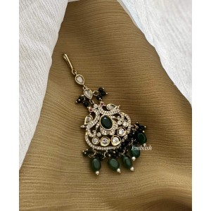 Victorian Antique Double Peacock Tikka - Green