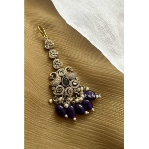 Victorian Flower Double Peacock Tikka - Purple