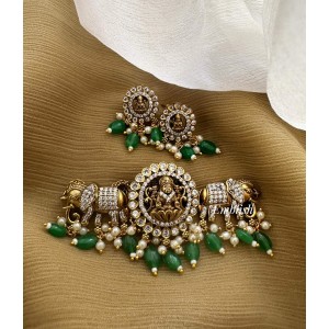 Victorian Antique Lakshmi with Double Haathi Choker - Green