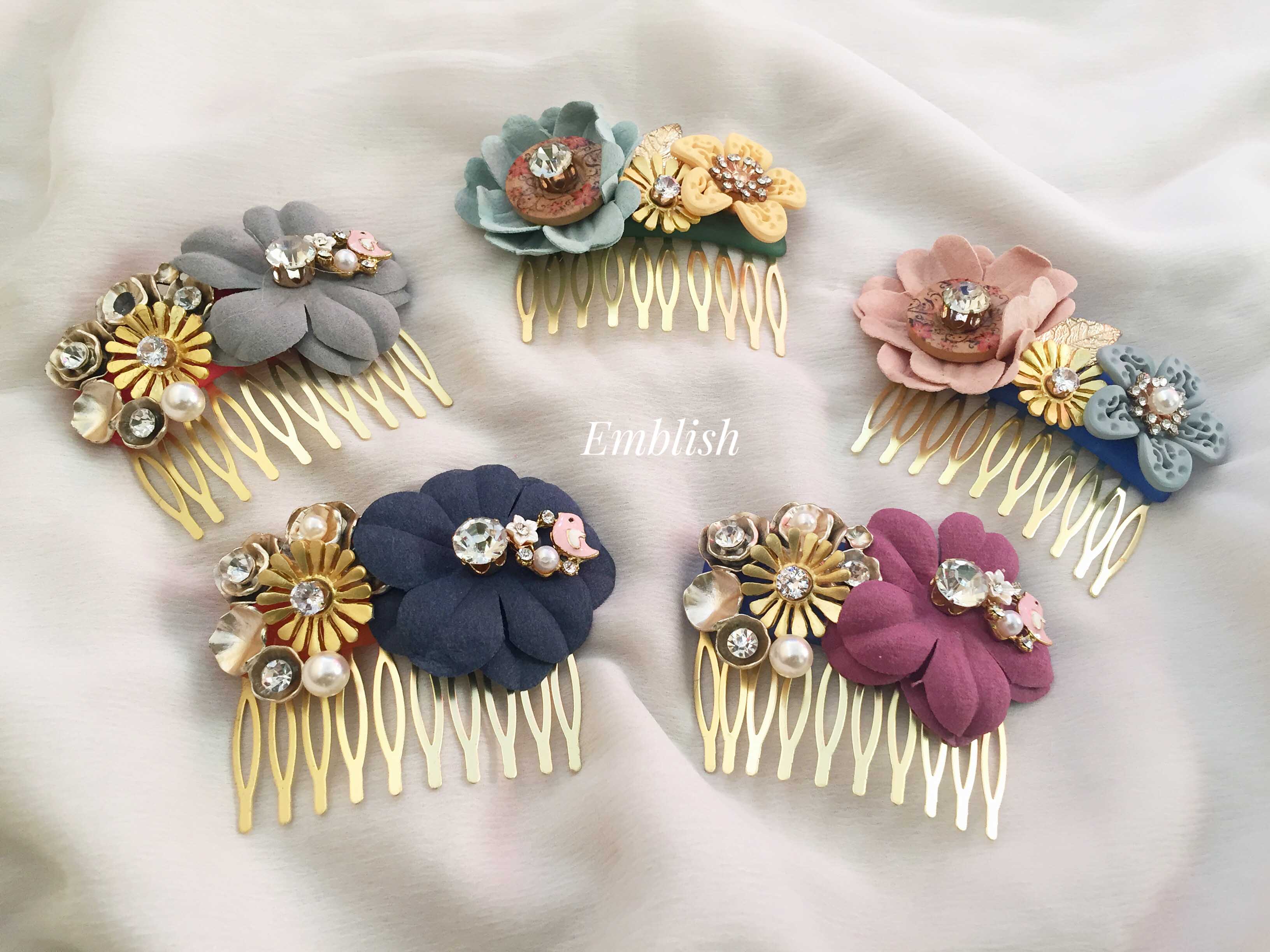 flower hair brooch