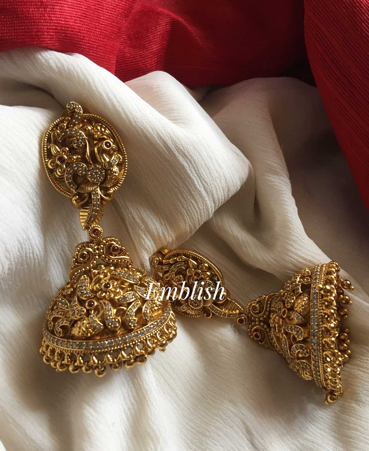 22K Gold Jhumka Earrings